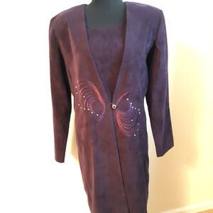 Beautiful Women’s 2pc Dress Set SZ 16 Sleeveless Sheath, Embroidered Coat